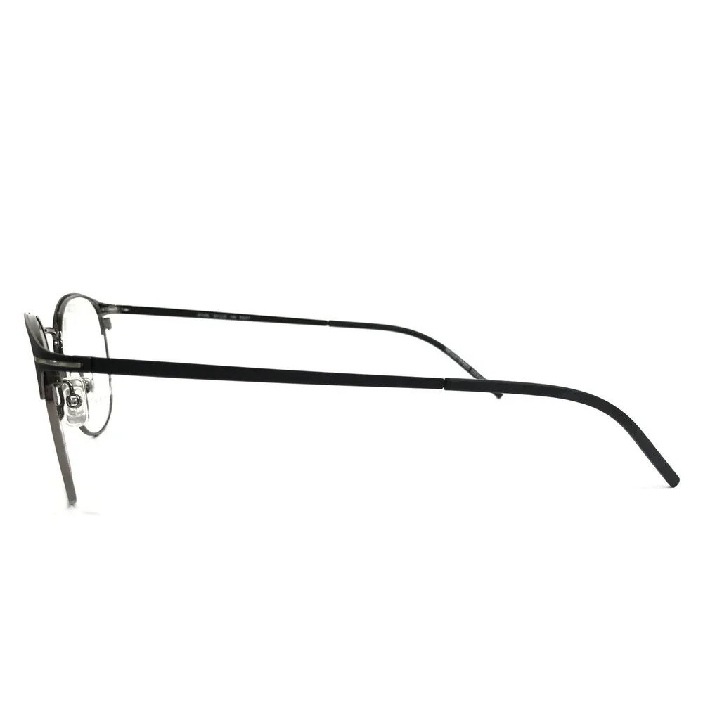 Morel Lightec Eyeglasses Frame 30168L NG07 Black Silver Round Full Rim 50-20-145